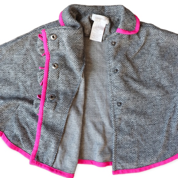 Grey & Pink Poncho - Picture 4 of 6